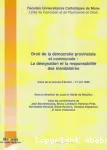 Droit de la démocratie provinciale et communale