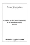Le transfert des compétences de la Communauté française