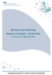 Service des Archives - Rapport d'activités 2023