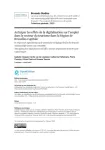 Brussels Studies. La revue scientifique électronique pour les recherches sur Bruxelles, 199 - 2025 - Anticiper les effets de la digitalisation sur l’emploi dans le secteur du tourisme dans la Région de Bruxelles-Capitale